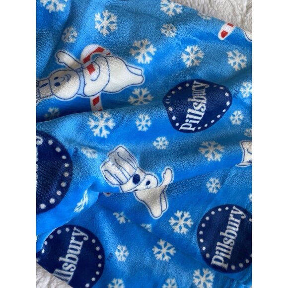 Pillsbury Doughboy Christmas Soft Plush Throw Blanket Oversized 60 X 70” Blue - Picture 12 of 13